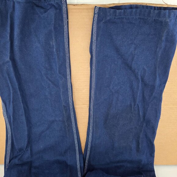 VTG Liberty Mens Overalls Denim Blue Bib Workwear 34x34 USA Farmer Rancher Chore - Picture 6 of 12